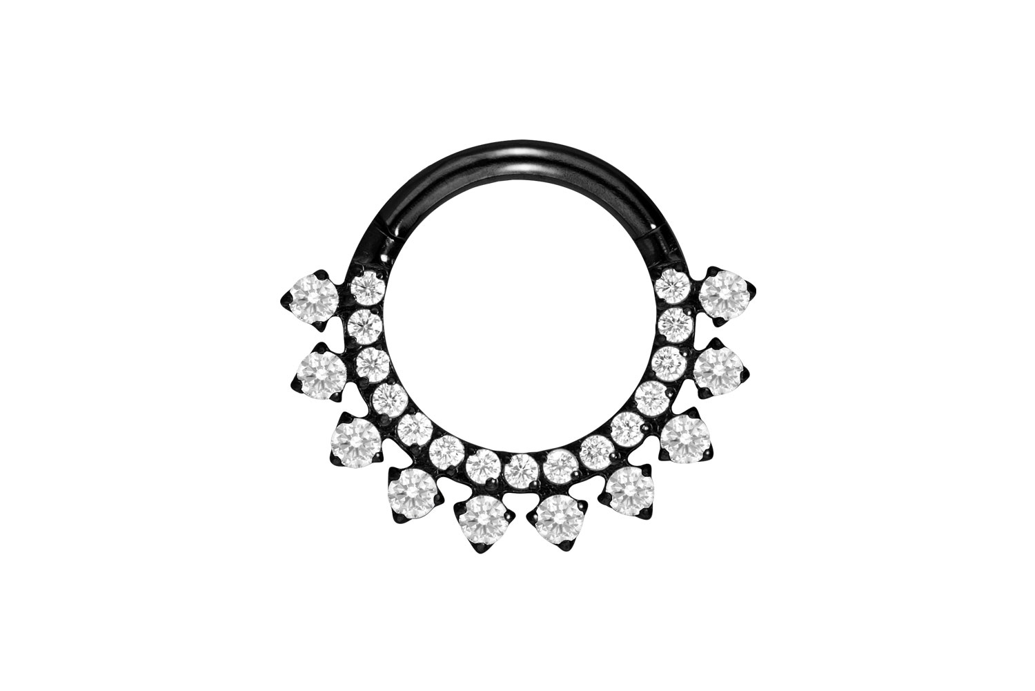 Titan Segmentring Clicker Piercing EINGEFASSTE KRISTALLE
